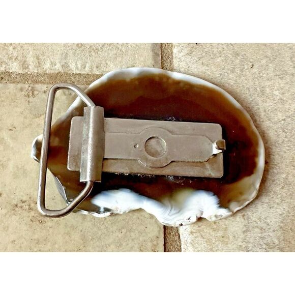 Geode Agate Slab Belt Buckle Large Fancy Western Vintage - Picture 2 of 6